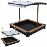 Bac à sable en bois avec toit réglable et bancs AXI