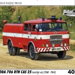 Puzzle rétro voitures Škoda 706 RTH CAS 25 camion de pompiers 40 pièces