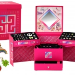 Coffret de création de bijoux pour enfants avec perles et breloques dans une boîte à bijoux, 1267 pièces