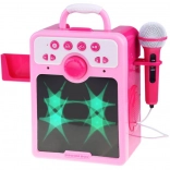 Boombox rose pour enfants avec microphone
