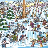 Puzzle DoodleTown : Ville du hockey - 1000 pièces