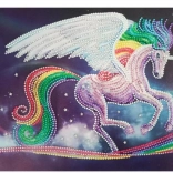 Peinture diamant 7D – licorne arc-en-ciel 30 × 40 cm