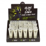 Peinture pour le visage et le corps brillants dans le noir