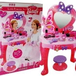 Coiffeuse pour enfant avec miroir en forme de cœur et accessoires