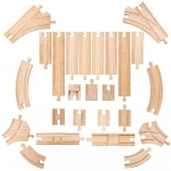 BIGJIGS RAIL rails en bois, ensemble de 25 pièces