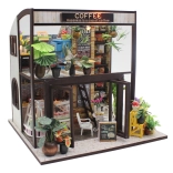 maquette de maison miniature café – kit de construction avec éclairage LED