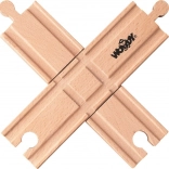 Croisement ferroviaire pour circuits de trains en bois