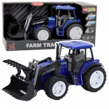 Tracteur pour enfants avec godet mobile, lumières et sons – bleu 1:10