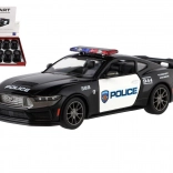 modèle métallique de voiture Ford Mustang Dark Horse Police 2024 1:38 à rétrofriction, 13 cm