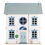 Maison de poupées en bois avec jardin et accessoires
