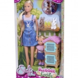 Poupée Steffi et Evička avec Famille de Lapins