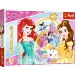 puzzle 100 pièces avec paillettes – souvenirs de BELLE et ARIEL par TREFL