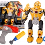 Robot à visser avec lumières et sons – kit de construction avec perceuse et accessoires, jaune