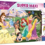 puzzle recto-verso 24 pièces disney princess super maxi à colorier