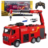 Camion de pompier RC avec grue 1:18