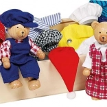 Oursons à habiller dans une boîte en bois