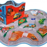 boîte de rangement pliable pour jouets 2-en-1 avec tapis de jeu ville, 78 × 70,5 cm