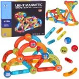 Jeu de construction magnétique coloré Jokomisiada avec éclairage LED