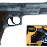 Pistolet de police Gold Edition argenté en métal 8 coups