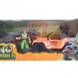 Set dinosaure avec 4x4 tout-terrain et figurines