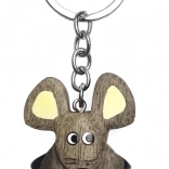 Grand porte-clés en bois en forme de souris