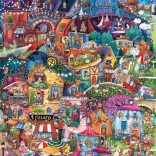 Puzzle HEYE Happy Town : Bonsoir ! 1000 pièces