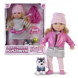 Poupée Natalia avec petit chien en peluche 35 cm
