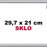 Cadre en plastique argenté pour A4