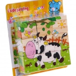 Puzzle en bois pour enfants 18m+ Puzzle avec animaux 6 images