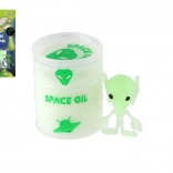Slime lumineux avec extraterrestre en baril 6 cm