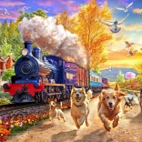 Puzzle Bluebird Rattraper le train 1000 pièces