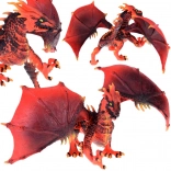 Figurine dragon rouge avec ailes articulées