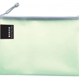 Pochette fileté verte avec fermeture éclair A5 Pastelini