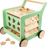 Chariot de marche actif en bois pour enfants 5 en 1 avec frein