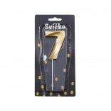 Bougie de fête numéro 7 doré