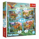 Trefl puzzle 4 en 1 Dinosaures d’exception