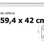 Cadre en aluminium pour puzzles et affiches A2 59,4 × 42 cm – argenté