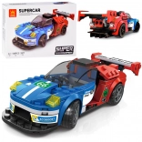 Kit de construction technique voiture de sport bleu‑rouge 138 pièces