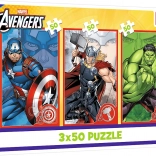 Puzzle 3x50 Disney Marvel The Avengers – ton héros