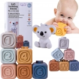 Cubes sensoriels en silicone avec chiffres et koala 2-en-1 – anneau de dentition et jeu éducatif WOOPIE