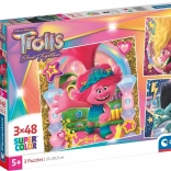 Clementoni puzzle Trolls, 3×48 pièces