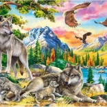 Puzzle CASTORLAND « Famille de loups et aigles » 300 pièces