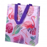 Sac cadeau violet avec flamants roses 30,5 × 24,5 × 10 cm
