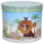 Boîte ronde avec motif de la Petite Taupe et du lion