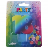 Bougie d'anniversaire n° 18 arc-en-ciel