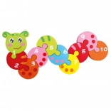 Puzzle en bois avec chiffres Chenille