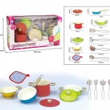 Ensemble coloré de casseroles et d’accessoires de cuisine pour enfants – métal, 11 pièces