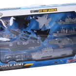 Porte-avions avec catapulte et sous-marin