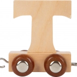 SMALL FOOT Wagon en bois pour circuit de train – lettre T