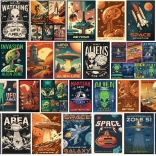 Puzzle EUROGRAPHICS Affiches vintage : Extraterrestres 1000 pièces